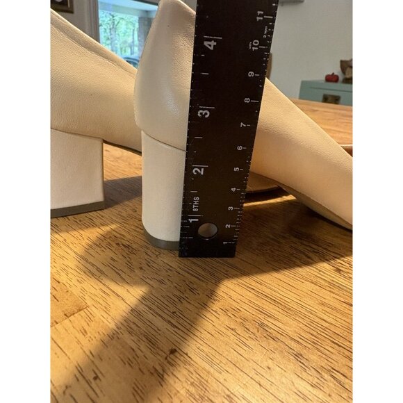 J CREW Cap Toe Block Heel Leather Pump Size 7 Quiet Luxury Old Money Classic - Picture 7 of 8